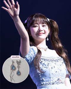 [IVE Rei Earrings] Melody of The Butterfly Earrings - Light Sapphire