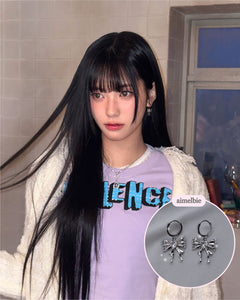 [IZNA Coco Earrings] Melting Ribbon Huggies earrings - Silver Color