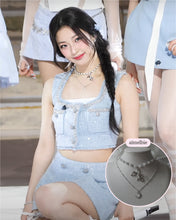 Load image into Gallery viewer, [BABYMONSTER Ahyeon, Luka Necklace] Princess Bow and Moon Layered Necklace - Silver Color