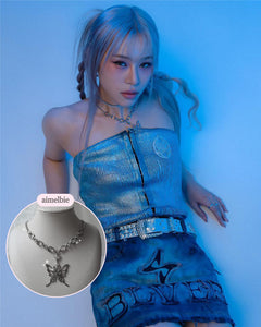 Princess Butterfly Chain Semi Choker Necklace [(G)-IDLE Miyeon Necklace]