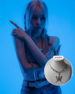 Princess Butterfly Chain Semi Choker Necklace [(G)-IDLE Miyeon Necklace]