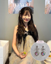 Load image into Gallery viewer, Rainbow Heart and Ribbon Earrings (STAYC Isa, Lovelyz Jiae Earrings)