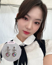 Load image into Gallery viewer, Rainbow Heart and Ribbon Earrings (STAYC Isa, Lovelyz Jiae Earrings)