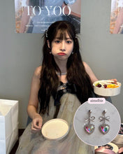 Load image into Gallery viewer, Rainbow Heart and Ribbon Earrings (STAYC Isa, Lovelyz Jiae Earrings)