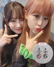 Load image into Gallery viewer, Rainbow Heart and Ribbon Earrings (STAYC Isa, Lovelyz Jiae Earrings)