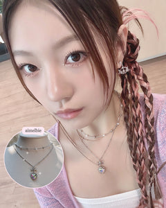 Rainbow Heart Princess Layered Necklace (Jung Wooyeon, Rocket Punch Sohee Necklace)