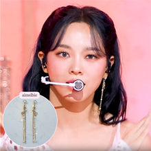 Load image into Gallery viewer, [Kim Sejeong Earrings] Ribbon and Crystal Drops Earrings - Gold