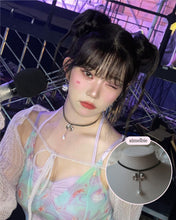 Load image into Gallery viewer, [Billlie Tsuki Necklace] Romantic bow and pearl drop choker - Silver Color
