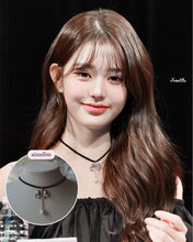 Load image into Gallery viewer, [IVE Wonyoung Necklace] Romantic Bow and Pearl Drop Choker - Silver Color