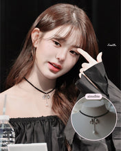 Load image into Gallery viewer, [IVE Wonyoung Necklace] Romantic Bow and Pearl Drop Choker - Silver Color