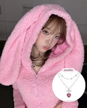 Load image into Gallery viewer, [Choi Yena Necklace] Rosepink Heart Princess Layered Necklace - Silver Color