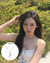 Load image into Gallery viewer, [BABYMONSTER Rora Necklace] Serene Ribbon Necklace - Silver Color