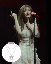 Load image into Gallery viewer, [IVE Liz Necklace/Anti-tarnish] Sparkling Ribbon Layered Necklace - Silver Color