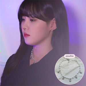 [Woo!ah! Nana, FIFTY FIFTY Sio, Kep1er Chaehyun Necklace] Starry Pearl Choker Necklace - Silver