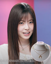 Load image into Gallery viewer, [NMIXX Kyujin Necklace] Upside Down Crescent Moon Rhinestone Choker Layered Necklace - Gold