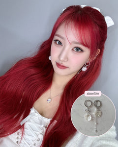 White Shell Ribbon Princess Earrings (H1-Key Hwiseo Earrings)