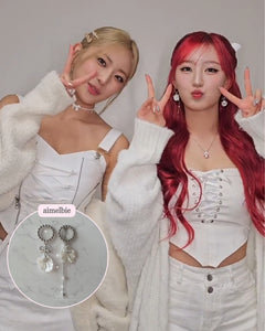 White Shell Ribbon Princess Earrings (H1-Key Hwiseo Earrings)