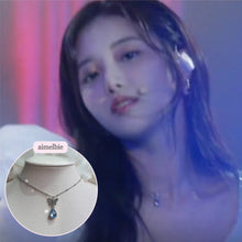 Load image into Gallery viewer, Dreamy Butterfly Semi-Choker Necklace - Light Blue (Oh My Girl Arin, Mamamoo Solar, STAYC Sieun Necklace)