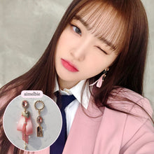 Load image into Gallery viewer, Preppy Peachpink Ribbon Earrings (Dreamcatcher Yoohyeon/Weeekly Zoa Earrings)