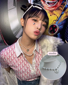 Baby Angel Pearl Choker - Silver ver. (Choi Yena Necklace)