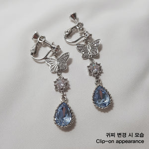 Dreamy Butterfly Earrings - Light Blue