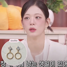 Load image into Gallery viewer, Diamond and Gold Ring Earrings (STAYC Isa, fromis_9 Chaeyoung Earrings)