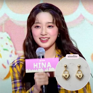 Gold Heart Lock Earrings (Ive Yujin, Ive Rei, Billlie Sheon Earrings)