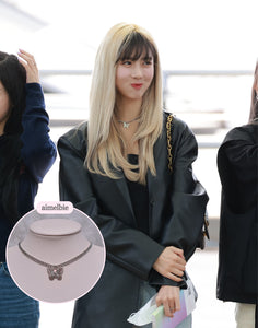 Silver Butterfly Chain Choker Necklace (Dreamcatcher Yoohyeon, HATFELT Yeeun necklace)