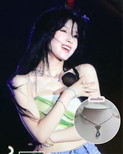 Dreamy Butterfly Semi-Choker Necklace - Light Blue (Oh My Girl Arin, Mamamoo Solar, STAYC Sieun Necklace)