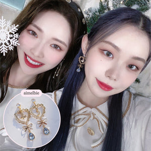 Fairy Hearts Earrings - Light Sapphire ver. (Cherrybullet Hyeyoon Earrings)