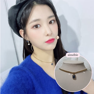 City Women Gold Chain Choker - Navy