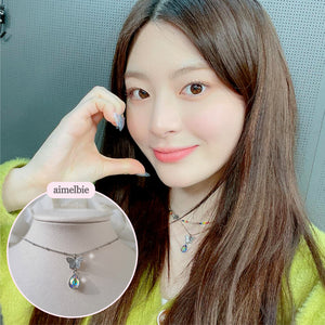 Dreamy Butterfly Semi-Choker Necklace - Rainbow (STAYC Isa, STAYC Seeun, Sejeong Kim, Oh My Girl Jiho Necklace)