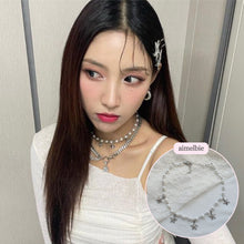 Load image into Gallery viewer, Starry Pearl Choker Necklace - Silver (Woo!ah! Nana, FIFTY FIFTY Sio, Kep1er Chaehyun Necklace)