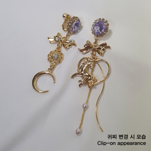 Load image into Gallery viewer, Pony and the Moon Earrings - Violet