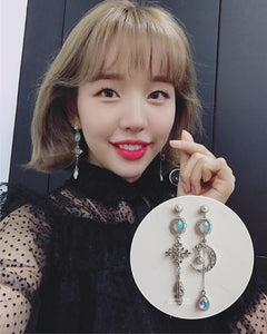 Luna Lullaby Earrings - Silver (Oh My Girl YooA, Dreamcatcher Jiu Earrings)