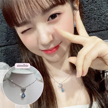 Load image into Gallery viewer, Dreamy Butterfly Semi-Choker Necklace - Light Blue (Oh My Girl Arin, Mamamoo Solar, STAYC Sieun Necklace)