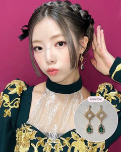 Emerald Oriental Royal Earrings (Purple Kiss Goeun Earrings)
