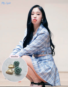 Antique Mint Rose Earrings (G-friend Yerin, Dreamcatcher Gahyun Earrings)