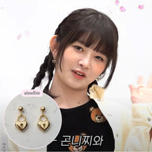 Load image into Gallery viewer, Gold Heart Lock Earrings (Ive Yujin, Ive Rei, Billlie Sheon Earrings)