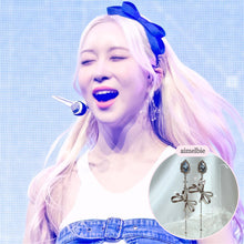 Load image into Gallery viewer, Light Blue Crystal Ribbon Earrings (WJSN Dayoung Earrings)