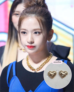 Gold Laced Hearts Earrings (G-idle Miyeon, IVE Yujin, Oh My Girl Seunghee, Arin, Hyojung Earrings)