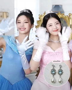 Aqua Jewel Princess Earrings - Simple (ITZY Yeji Earrings)