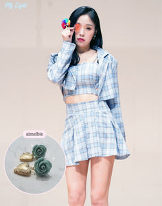 Antique Mint Rose Earrings (G-friend Yerin, Dreamcatcher Gahyun Earrings)