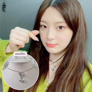 Dreamy Butterfly Semi-Choker Necklace - Rainbow (STAYC Isa, STAYC Seeun, Sejeong Kim, Oh My Girl Jiho Necklace)