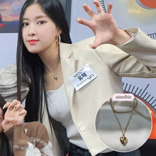 Load image into Gallery viewer, Modern Heart Layered Necklace - Gold (VIVIZ Sinb, Oh My Girl YooA, STAYC Seeun Necklace)