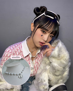 Baby Angel Pearl Choker - Silver ver. (Choi Yena Necklace)