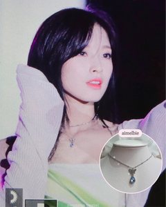 Dreamy Butterfly Semi-Choker Necklace - Light Blue (Oh My Girl Arin, Mamamoo Solar, STAYC Sieun Necklace)