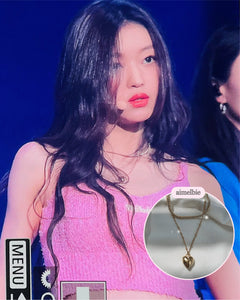 Modern Heart Layered Necklace - Gold (VIVIZ Sinb, Oh My Girl YooA, STAYC Seeun Necklace)