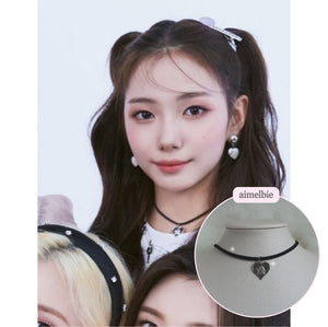 Baby Angel Heart Choker - Silver ver. (Kep1er Youngeun Necklace)