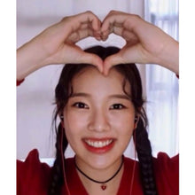 Load image into Gallery viewer, Burgundy Heart Earrings and Choker Set (Twice Dahyun, VIVIZ Eunha, Choi Yena, Kep1er Dayeon Choker)